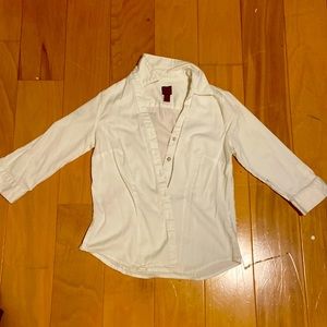 212 collection, white feminine dress shirt, this runs xs.